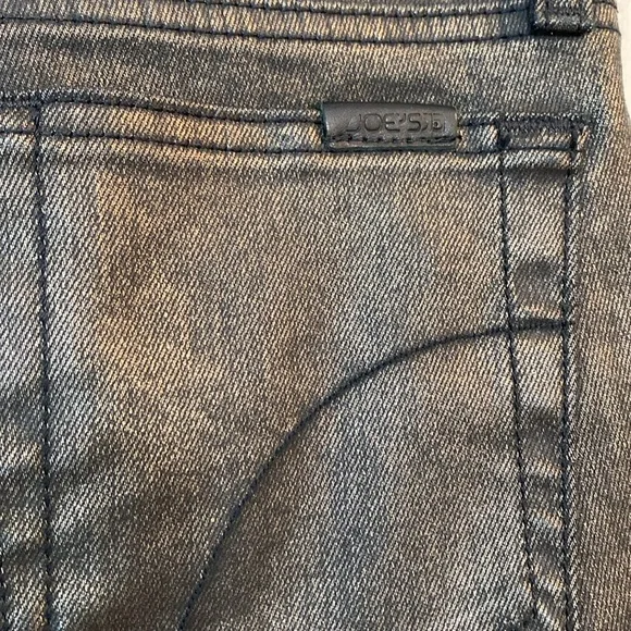 Joe's Jeans Coated Metallic Skinny Jeans Black/Gold, Size 24 - Picture 13 of 17
